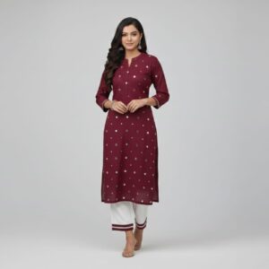 Maroon Mirror Work Kurta Set - Best ladies suit shop near me in Mohanlalganj Lucknow best shop in near me ,online store