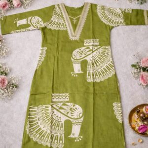 piczo-green-cotton-embroidered-kurta-set-xl-size-travel-wear
